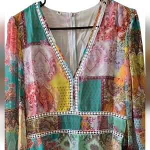 SHEIN Boho Patchwork Dress